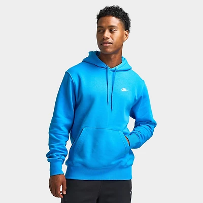 Nike Club Fleece Pullover Hoodie Light Photon Blue / White