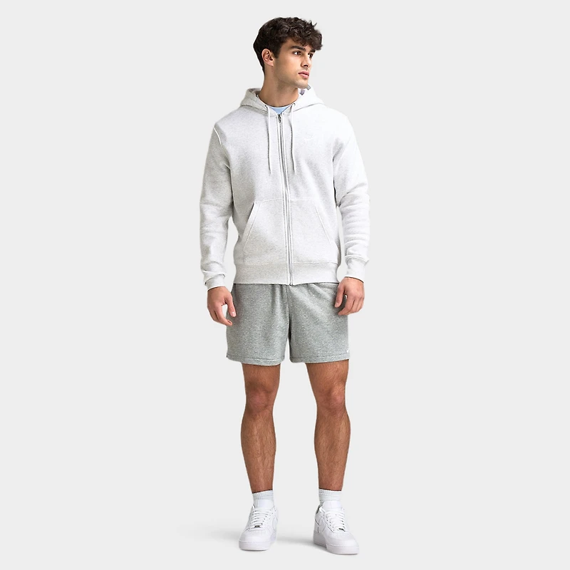 Nike Club Full Zip Hoodie Birch Heather / White