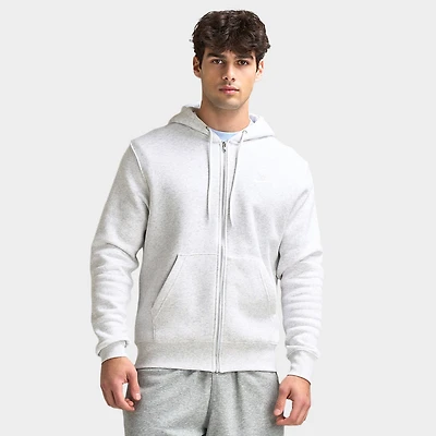Nike Club Full Zip Hoodie Birch Heather / White