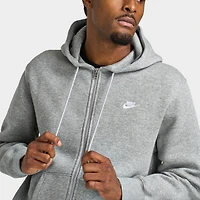 Nike Club entièrement zippé chandail à capuche en polaire / Gris chiné