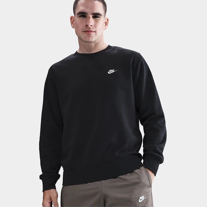 Nike Club Fleece Crew Black / White