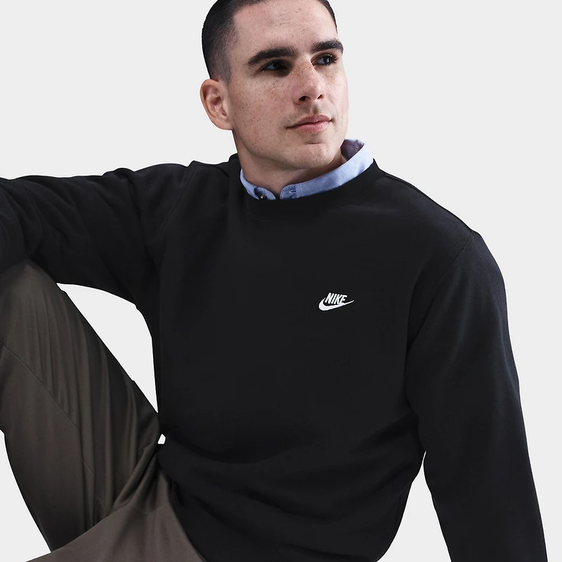 Nike Club Fleece Crew Black / White