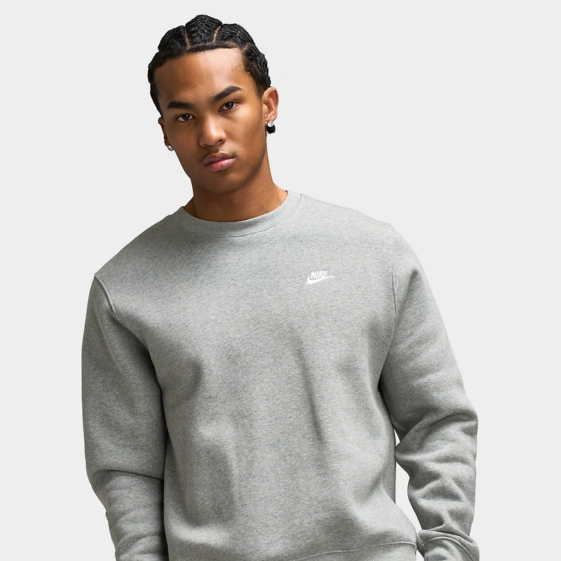 Nike Club Crew Dark Grey Heather / White