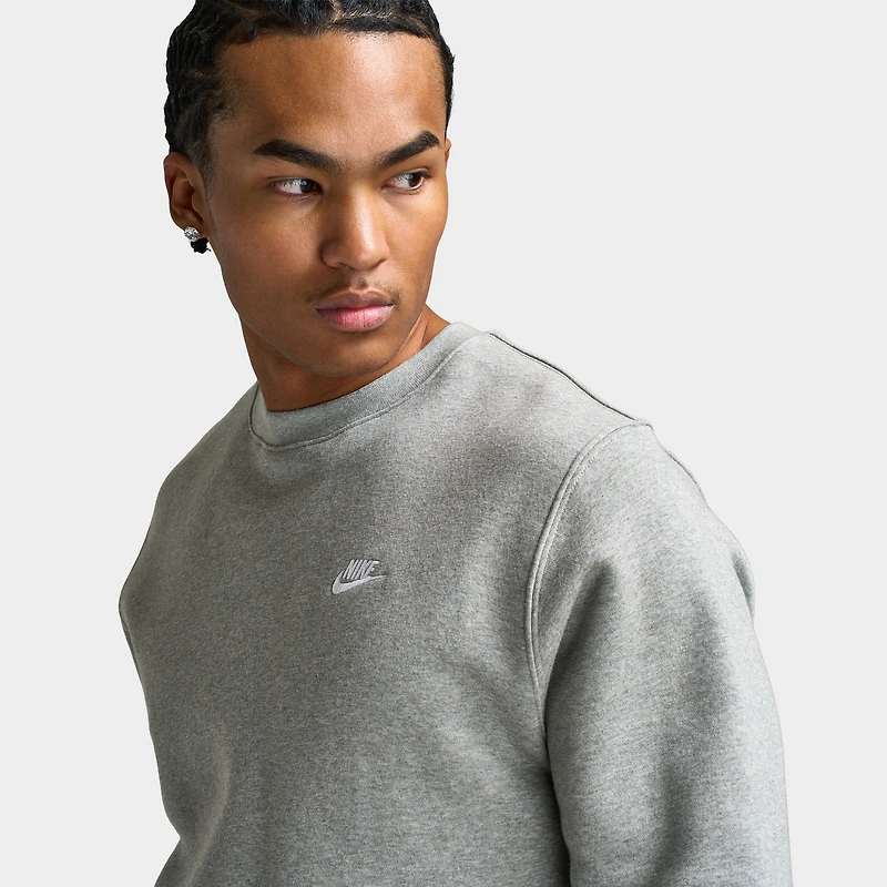 Nike Club Crew Dark Grey Heather / White
