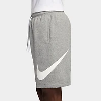 Nike Club Brushed Fleece Shorts Dark Heather Grey / Light Smoke - White