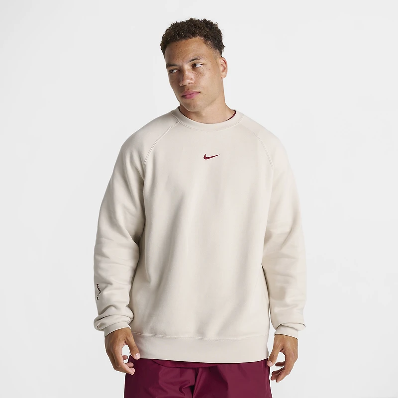 Nike NOCTA CS Cardinal Fleece Crewneck Light Orewood Brown / Team Red