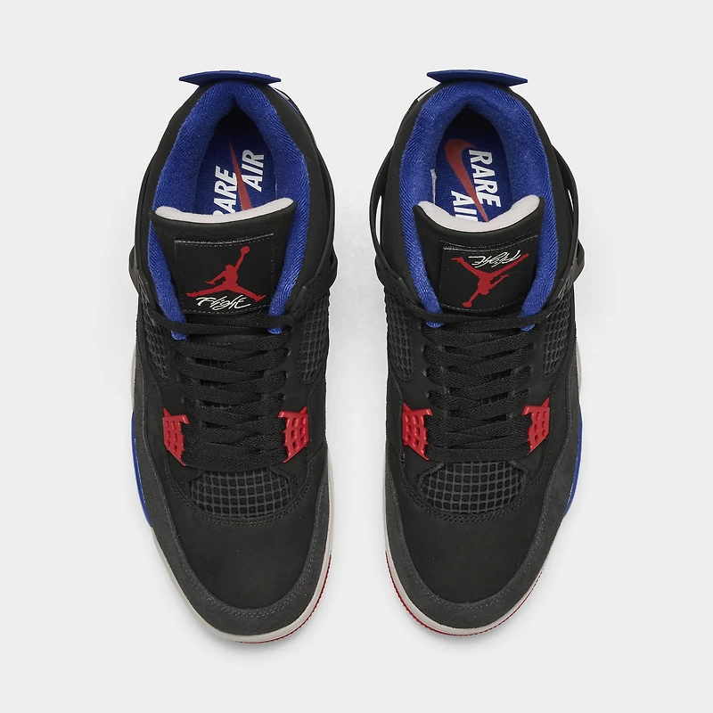 Jordan 4 Retro Black / Fire Red - Deep Royal Blue