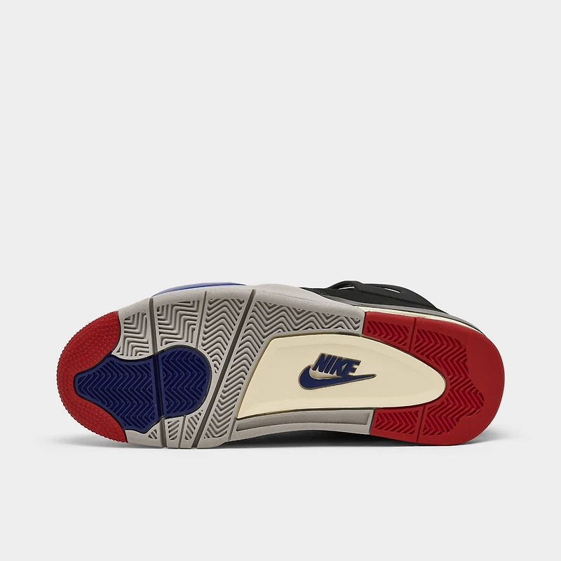 Jordan 4 Retro Black / Fire Red - Deep Royal Blue
