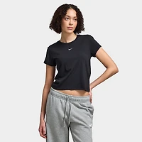 Nike Sportswear Women's Chill Knit Cropped T-Shirt Black / White