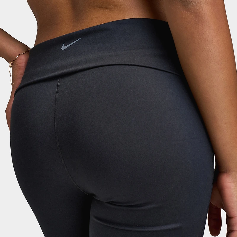 Nike One Women's Dri-FIT High Waisted Fold-Over Pants / Black