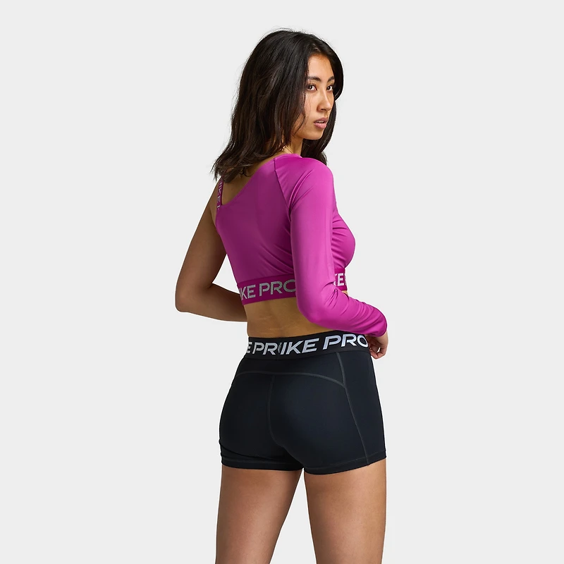 Nike Pro Shine Women's Dri-FIT Asymmetrical Cropped Top / Pink