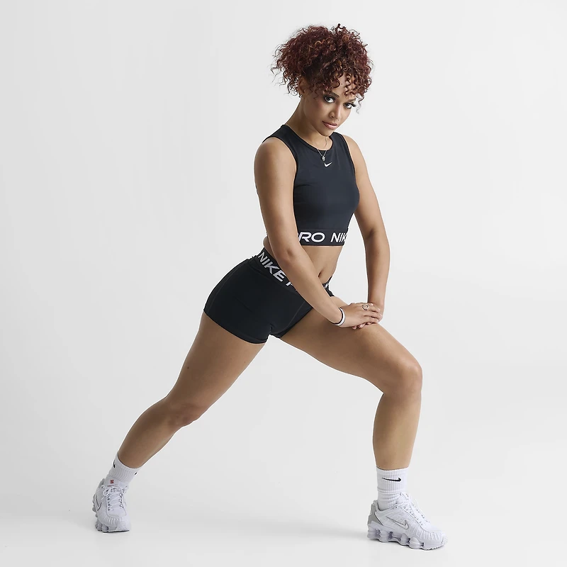 Nike Pro Women's Dri-FIT Cropped Tank Top Black / White