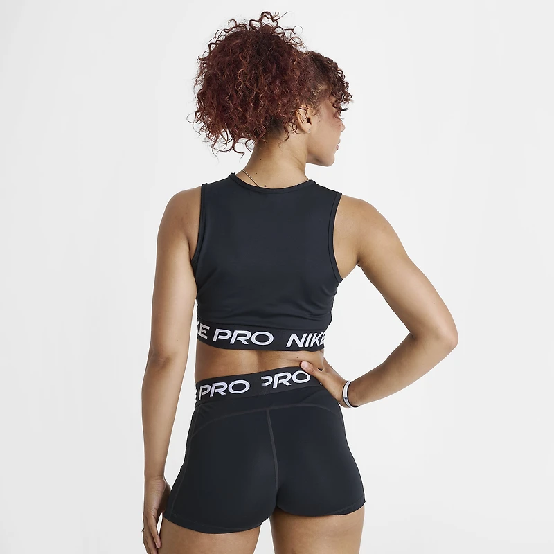 Nike Pro Women's Dri-FIT Cropped Tank Top Black / White
