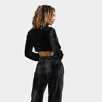 Nike Sportswear Women's Velour Full-Zip Top Black / Sail