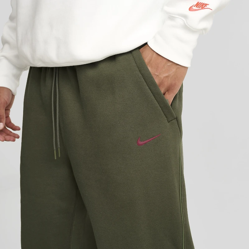 Nike NOCTA CS Cardinal Open Hem Fleece Pants Cargo Khaki / Team Red