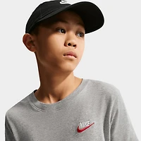 Nike Sportswear Juniors' Futura Tee Grey Heather / White - Red