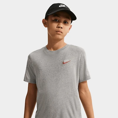 Nike Sportswear Juniors' Futura Tee Grey Heather / White - Red