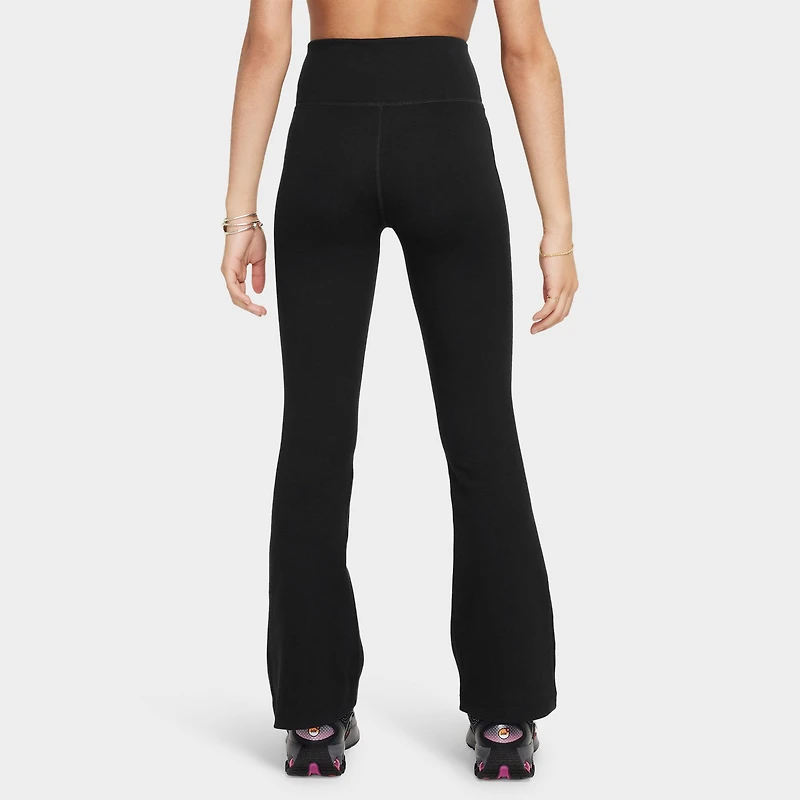Nike Sportswear Juniors' Classic High-Waisted Flared Leggings Black / White