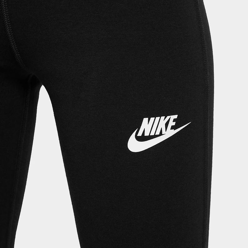 Nike Sportswear Juniors' Classic High-Waisted Flared Leggings Black / White