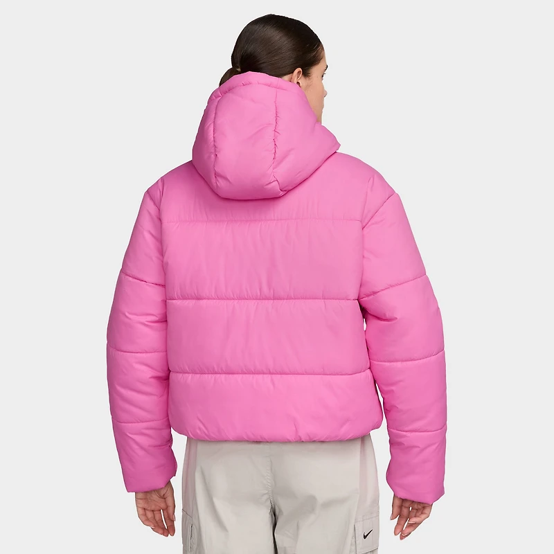Nike Women's Sportswear Classic Puffer Therma-FIT Loose Hooded Jacket Playful Pink / White