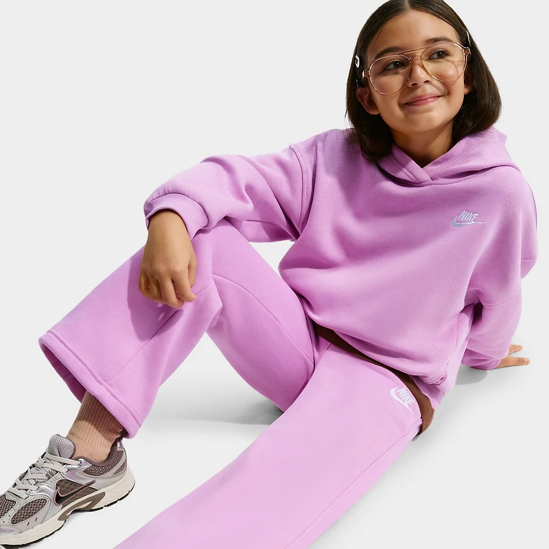 Nike Sportswear Juniors' Club Fleece Wide Leg Pants / Light Magenta