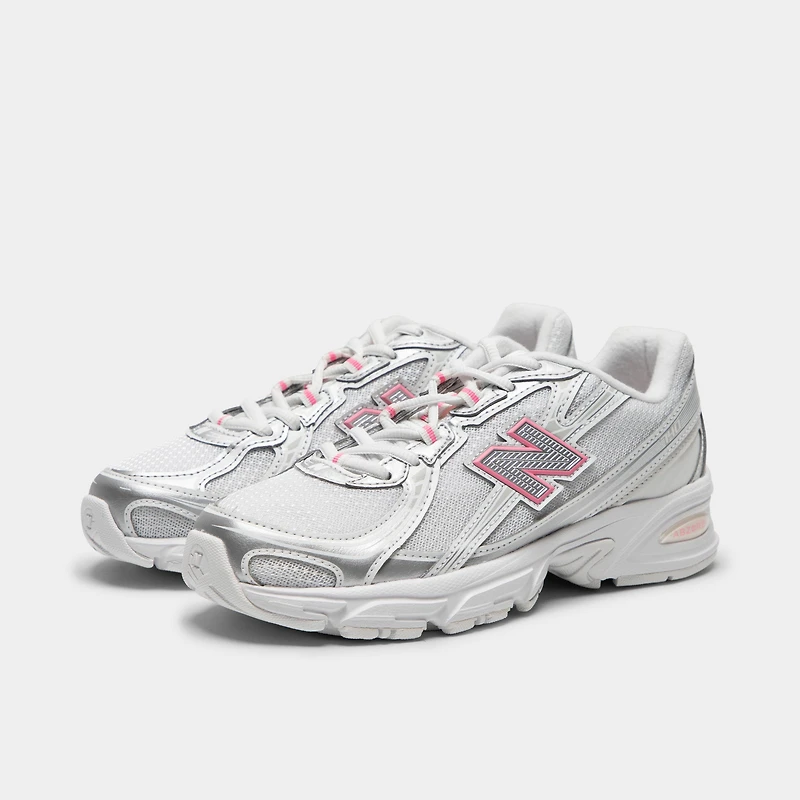 New Balance Juniors' 740 Silver Metallic / Signal Pink