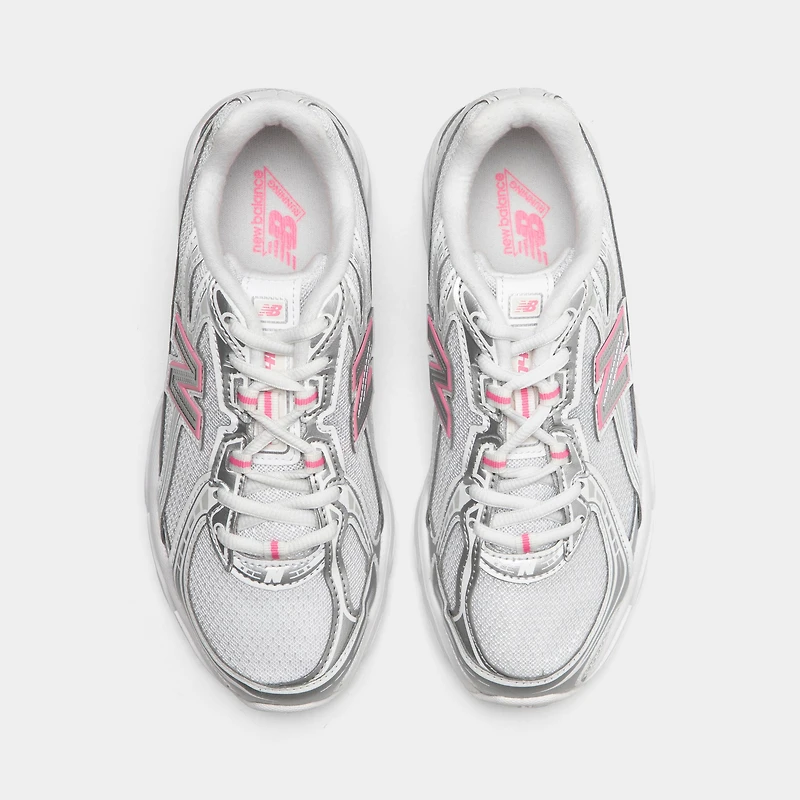 New Balance Juniors' 740 Silver Metallic / Signal Pink