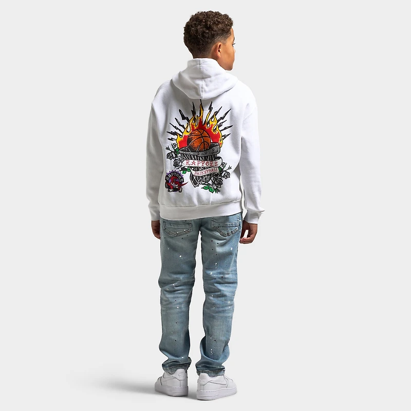 Mitchell & Ness Juniors' Tattoo Style Graphic Hoodie / White