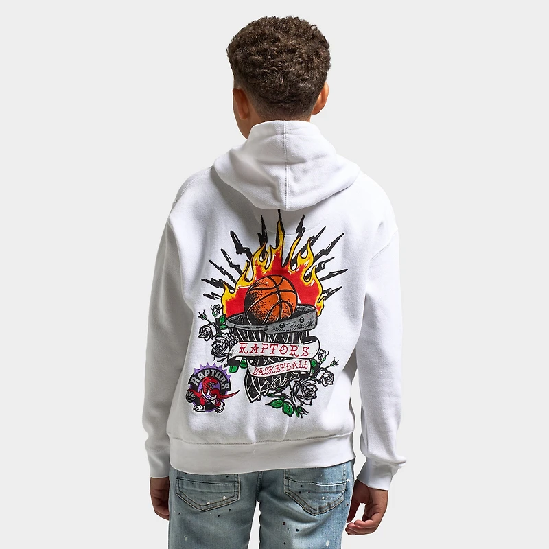 Mitchell & Ness Juniors' Tattoo Style Graphic Hoodie / White