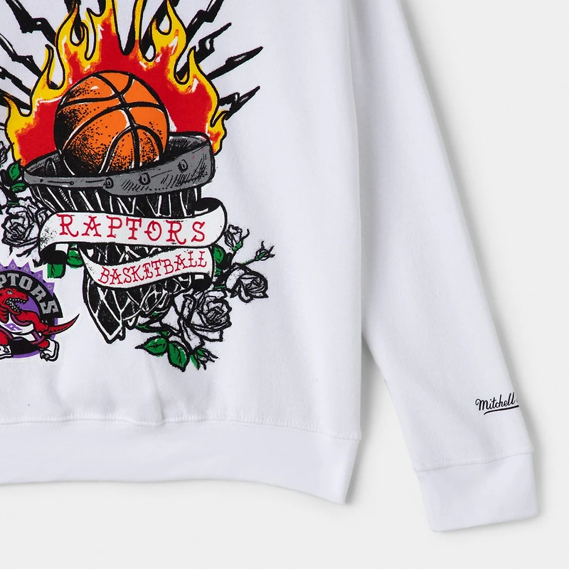 Mitchell & Ness Juniors' Tattoo Style Graphic Hoodie / White