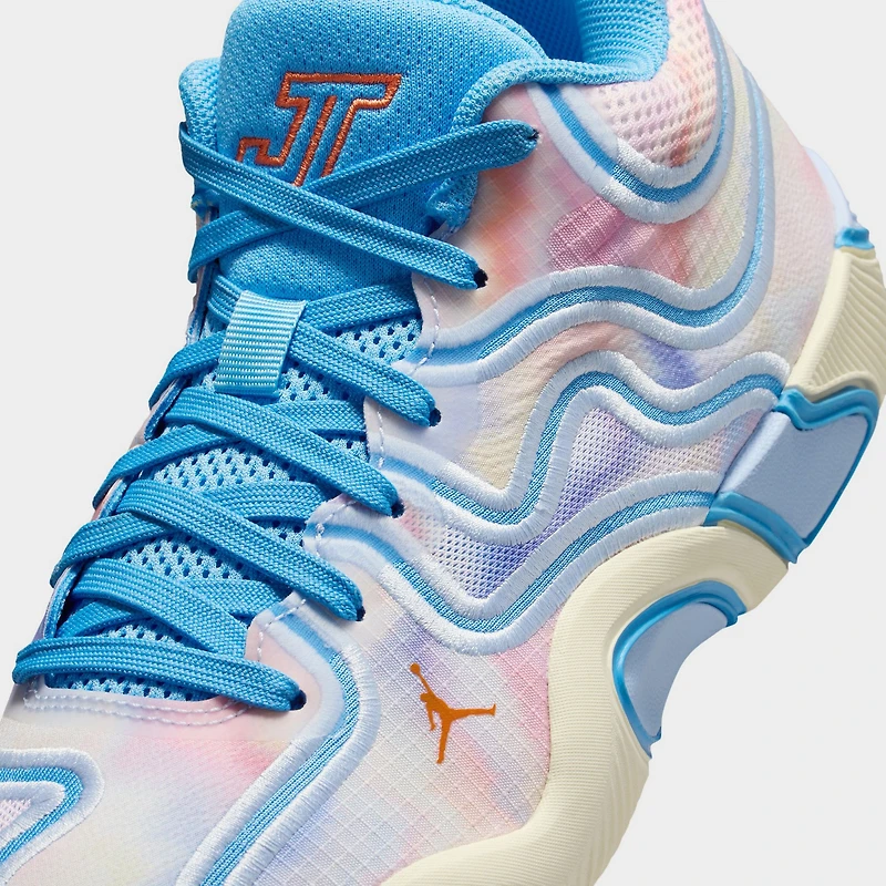 Jordan Tatum Junior' Boys 3 GS University Blue / Camellia - Pale Ivory