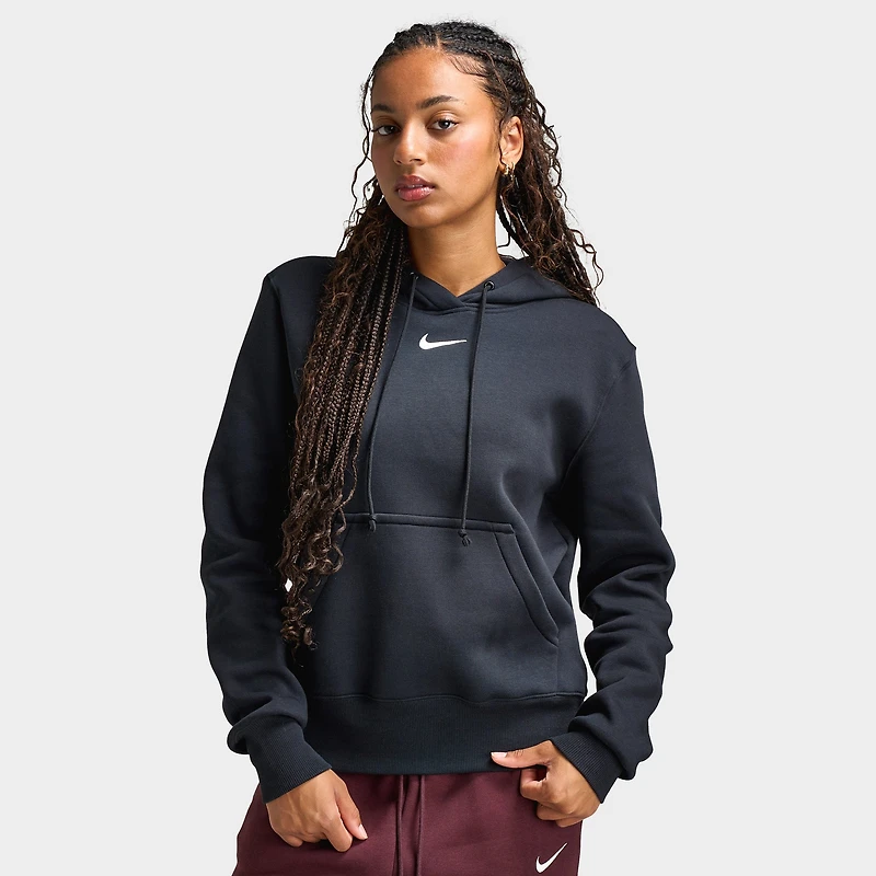 Nike Sportswear Women's Phoenix Fleece Pullover Hoodie Black / Sail