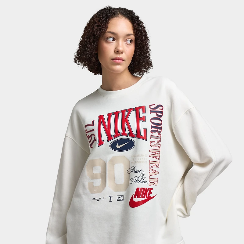 Nike Sportswear Women's Fleece Crewneck Sweatshirt Sail / Black