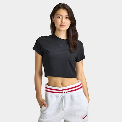 Nike Sportswear Women's Chill Knit Crop T-Shirt Black / Blac