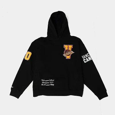 Mitchell & Ness Vancouver Canucks College Dropout Pullover Hoodie Black / Yellow