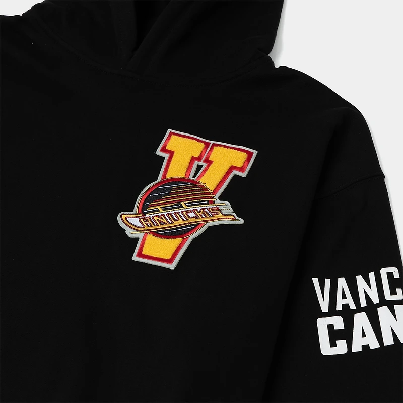 Mitchell & Ness Vancouver Canucks College Dropout Pullover Hoodie Black / Yellow