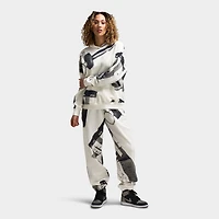Jordan Women's Brooklyn All Over Print Hoodie Sail / Black