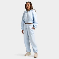 Nike Sportswear Women's Phoenix Fleece Loose Crop Full Zip Hoodie Blue Tint / Sail