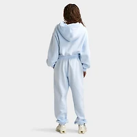 Nike Sportswear Women's Phoenix Fleece Loose Crop Full Zip Hoodie Blue Tint / Sail