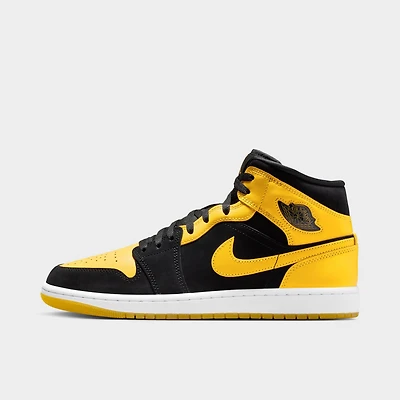 Jordan 1 Mid Black / Varsity Maize - White