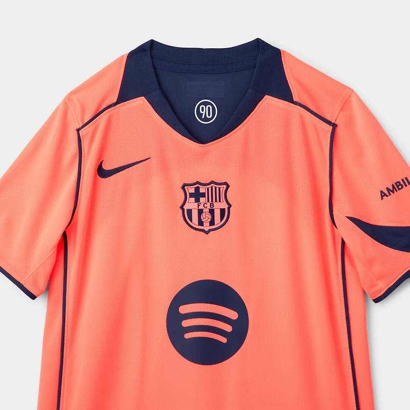 Nike Juniors' FCB 25/26 Jersey Stad 3R Bright Mango / Midnight Navy