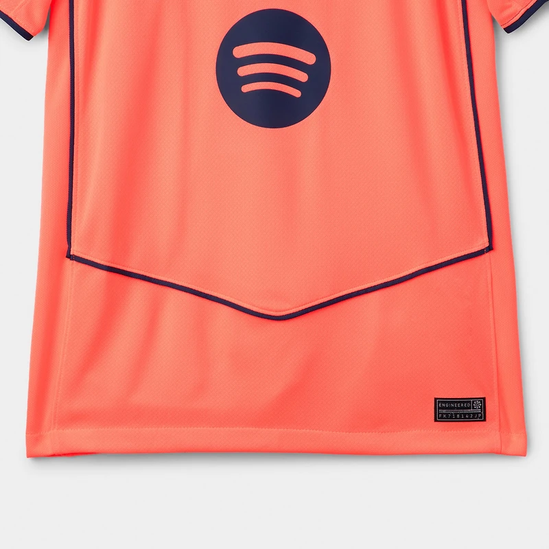 Nike Juniors' FCB 25/26 Jersey Stad 3R Bright Mango / Midnight Navy