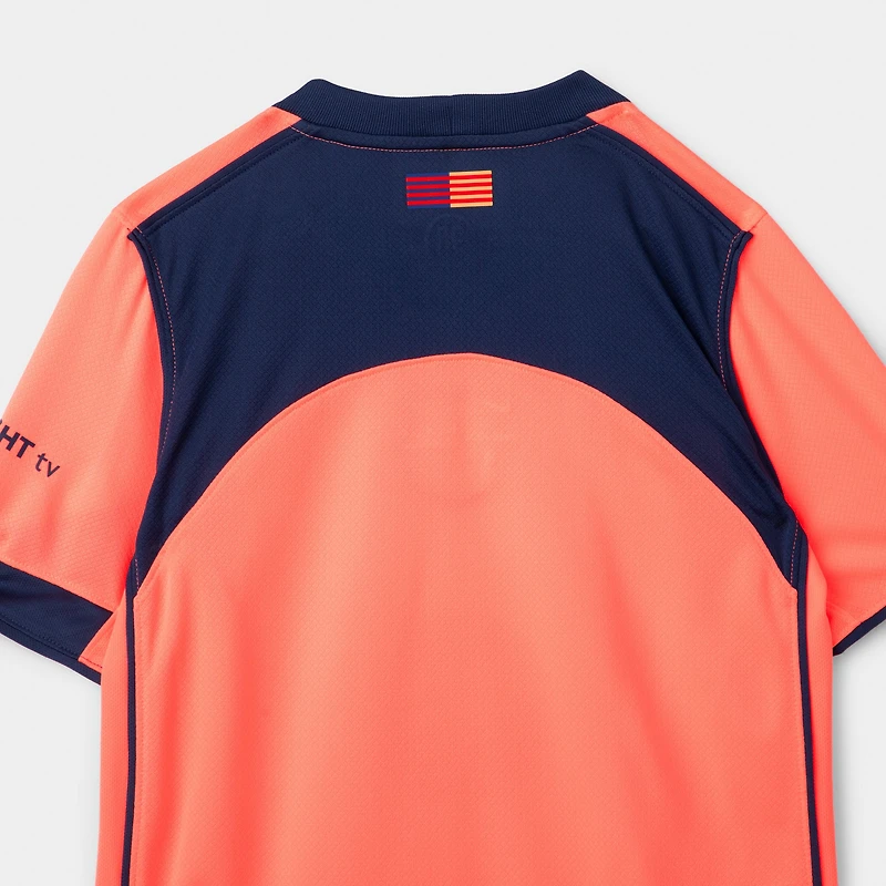 Nike Juniors' FCB 25/26 Jersey Stad 3R Bright Mango / Midnight Navy
