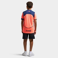 Nike Juniors' FCB 25/26 Jersey Stad 3R Bright Mango / Midnight Navy