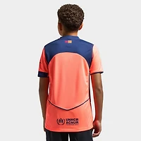 Nike Juniors' FCB 25/26 Jersey Stad 3R Bright Mango / Midnight Navy