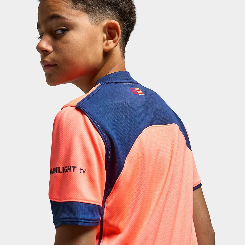 Nike Juniors' FCB 25/26 Jersey Stad 3R Bright Mango / Midnight Navy