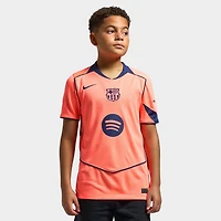 Nike Juniors' FCB 25/26 Jersey Stad 3R Bright Mango / Midnight Navy