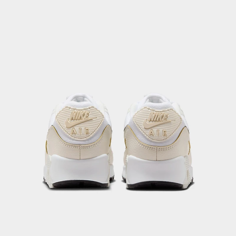 Nike Women's Air Max 90 White / Flat Pewter - Light Orewood Brown