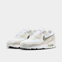 Nike Women's Air Max 90 White / Flat Pewter - Light Orewood Brown