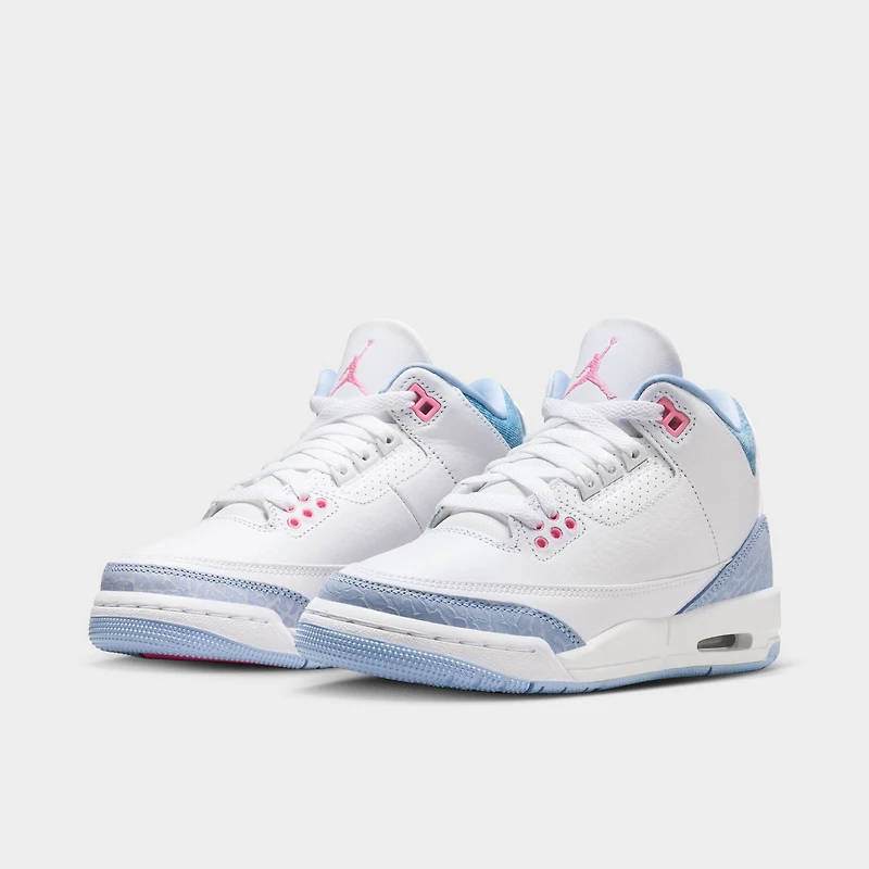 Jordan 3 Retro GS White / Pink Glow - Cobalt Bliss